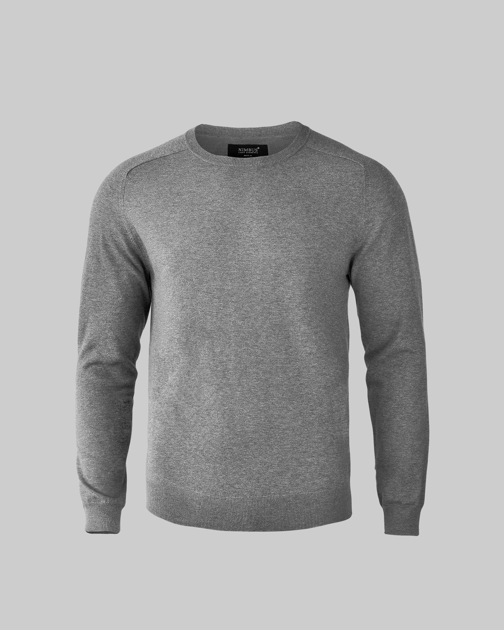 Brighton O Neck Men Grey Melange Front