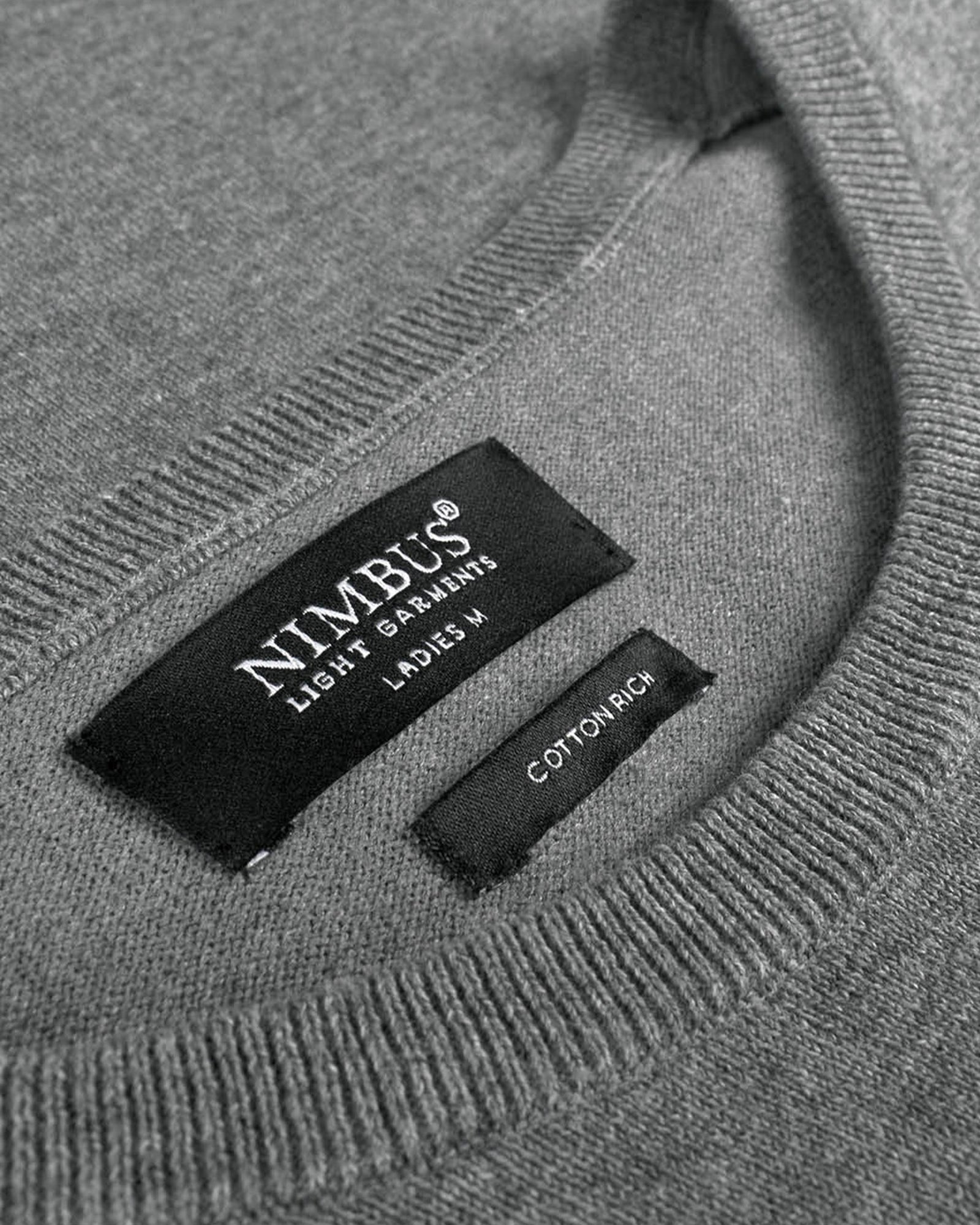 Brighton O Neck Women Grey Melange Back