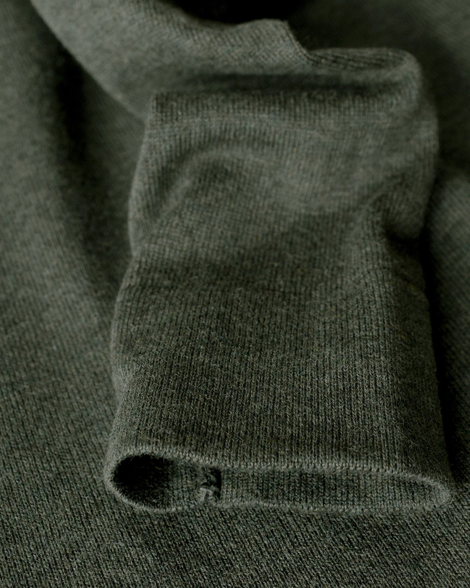 Brighton O Neck Women Olive Melange Closeup 3