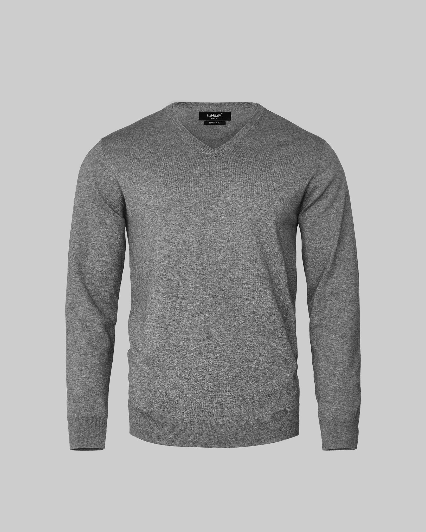 Brighton V Neck Men Grey Melange Front