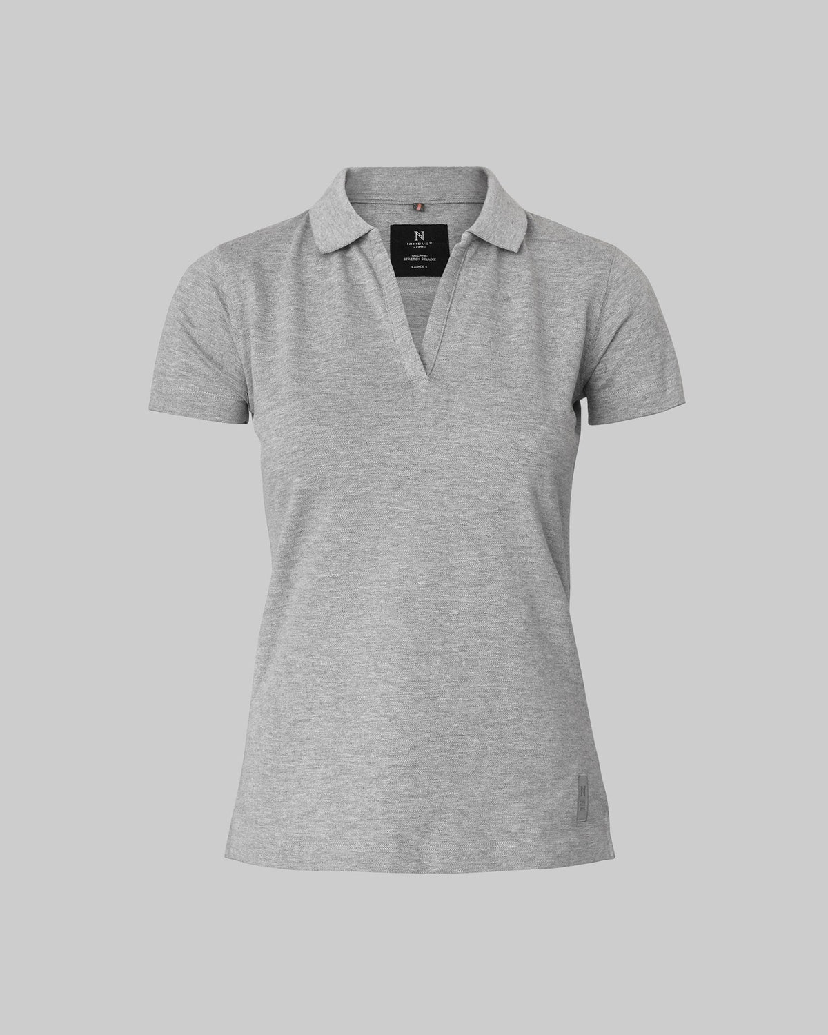 Harvard V Neck Women Grey Melange Front