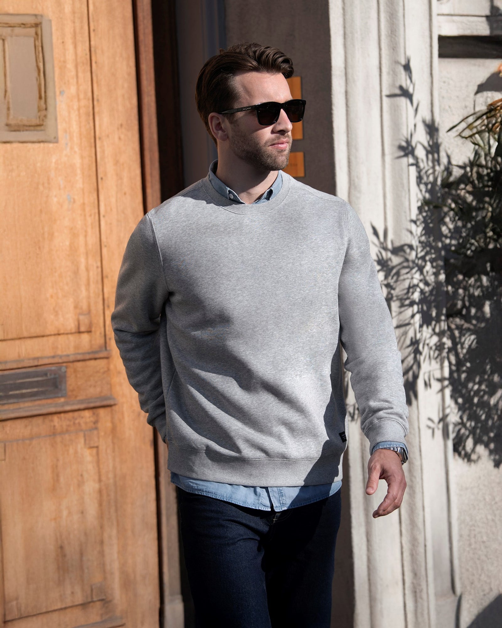 Trenton Unisex Grey Melange Back